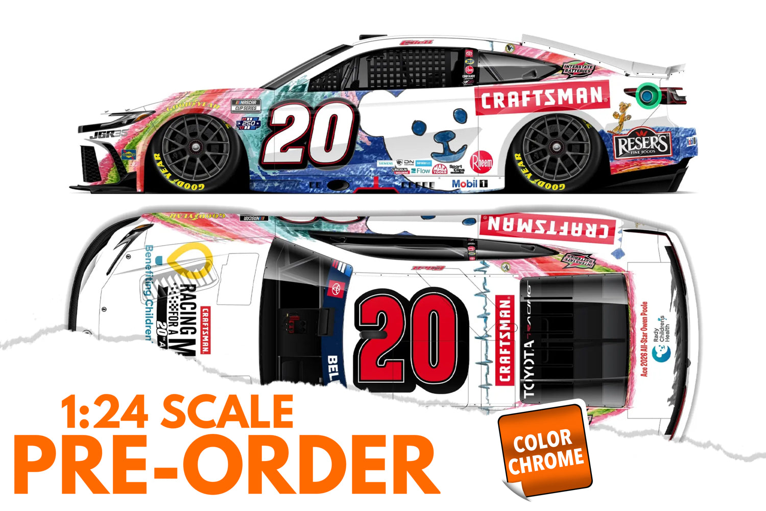2026 Christopher Bell 1:24 Craftsman Racing for a Miracle COLOR CHROME Diecast