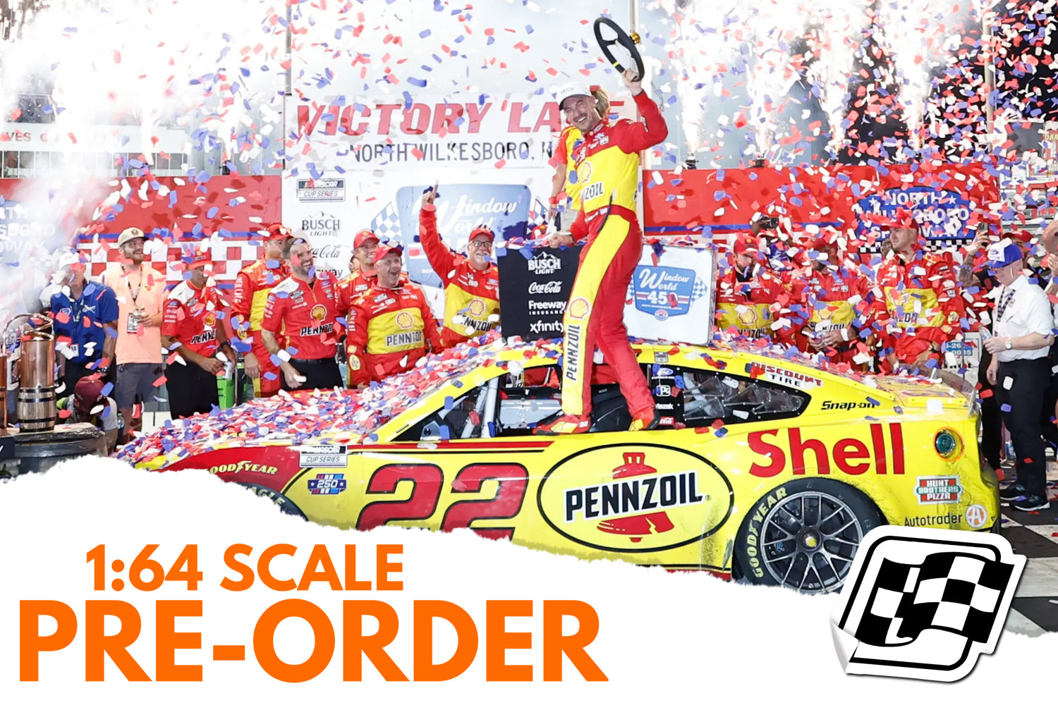2026 Joey Logano 1:64 Shell/Pennzoil North Wilkesboro Race Win Diecast