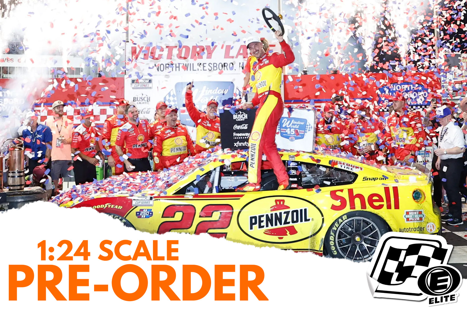 2026 Joey Logano 1:24 Shell/Pennzoil North Wilkesboro Race Win ELITE Diecast