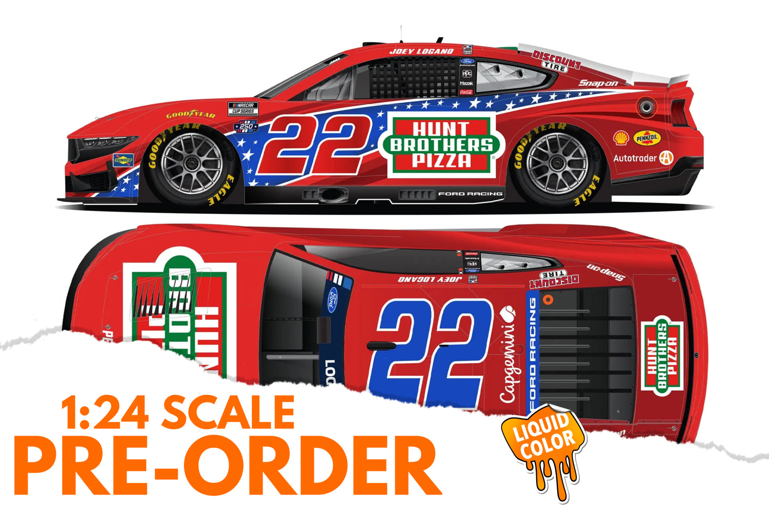 2026 Joey Logano 1:24 Hunt Brothers Pizza Red LIQUID COLOR NASCAR Diecast