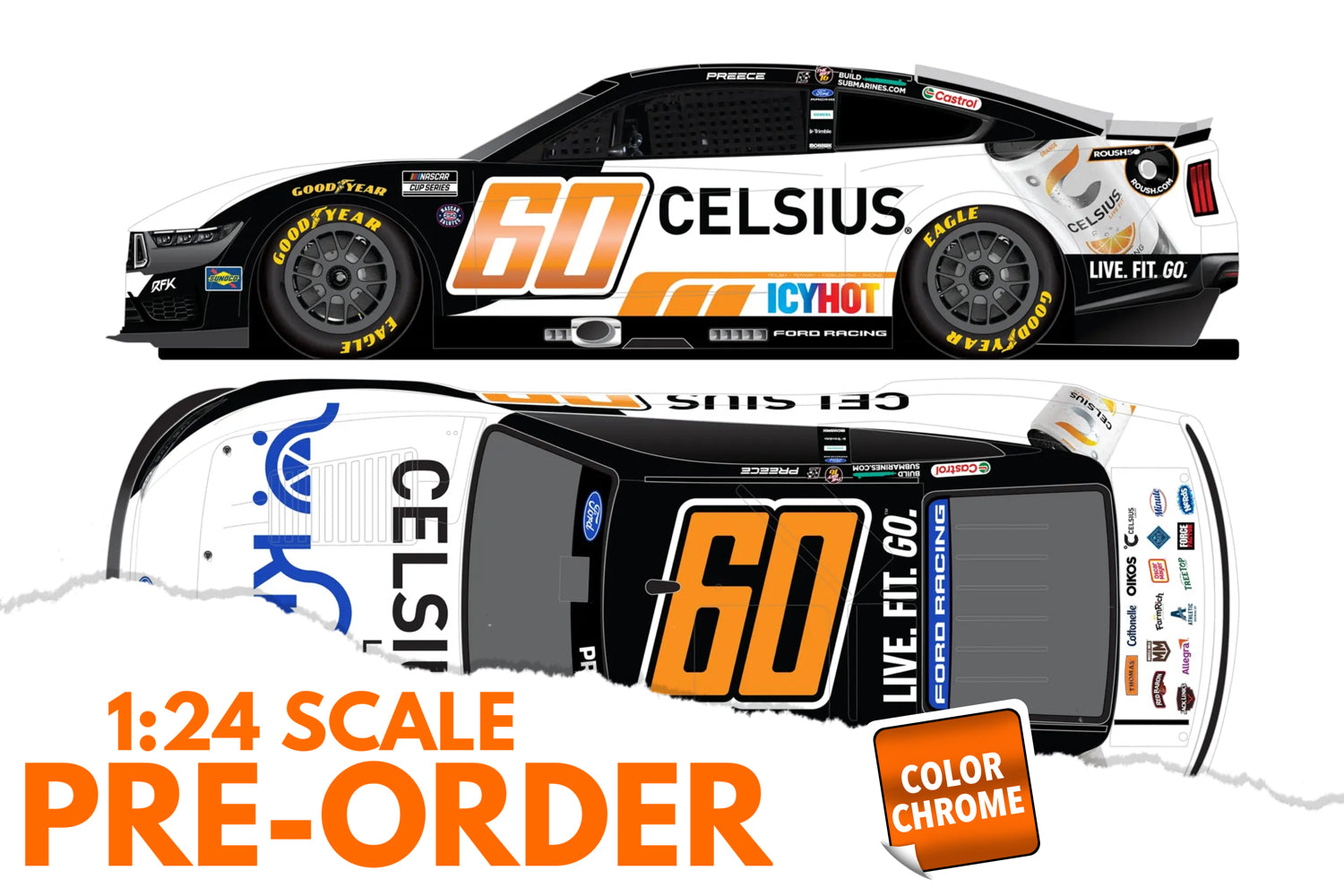 2026 Ryan Preece 1:24 Kroger / Celsius COLOR CHROME NASCAR Diecast