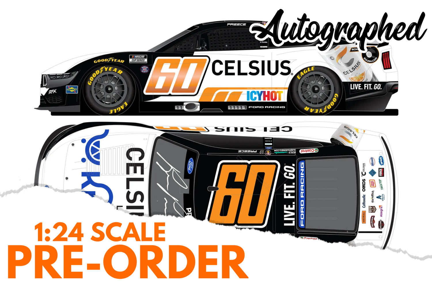 2026 Ryan Preece 1:24 Kroger / Celsius AUTOGRAPHED NASCAR Diecast