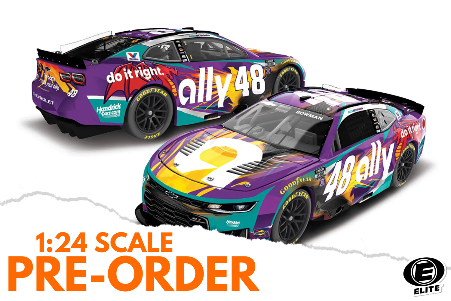2026 Alex Bowman 1:24 Ally Dragons ELITE NASCAR Diecast