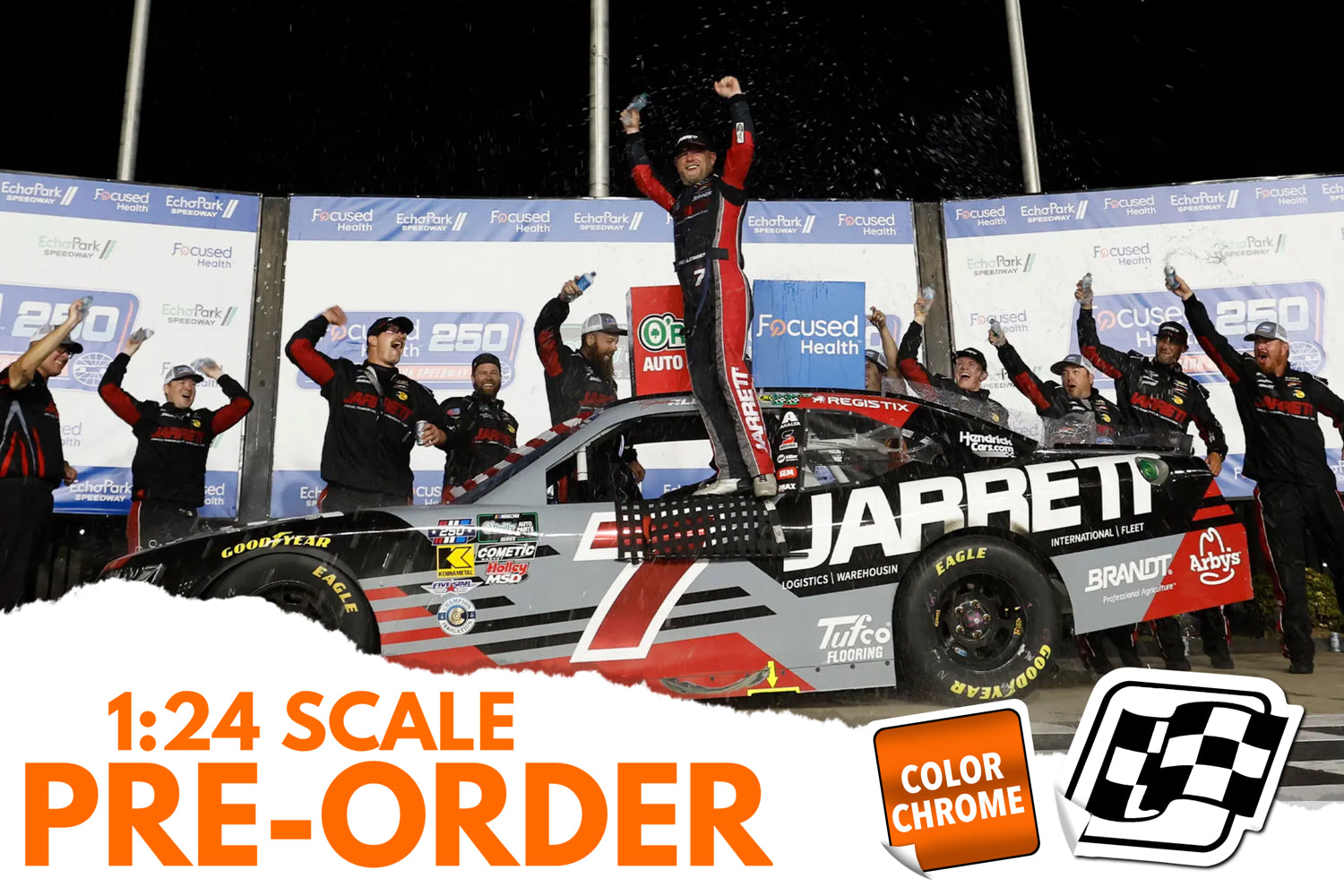 2026 Justin Allgaier 1:24 Jarrett Atlanta Race Win COLOR CHROME Diecast