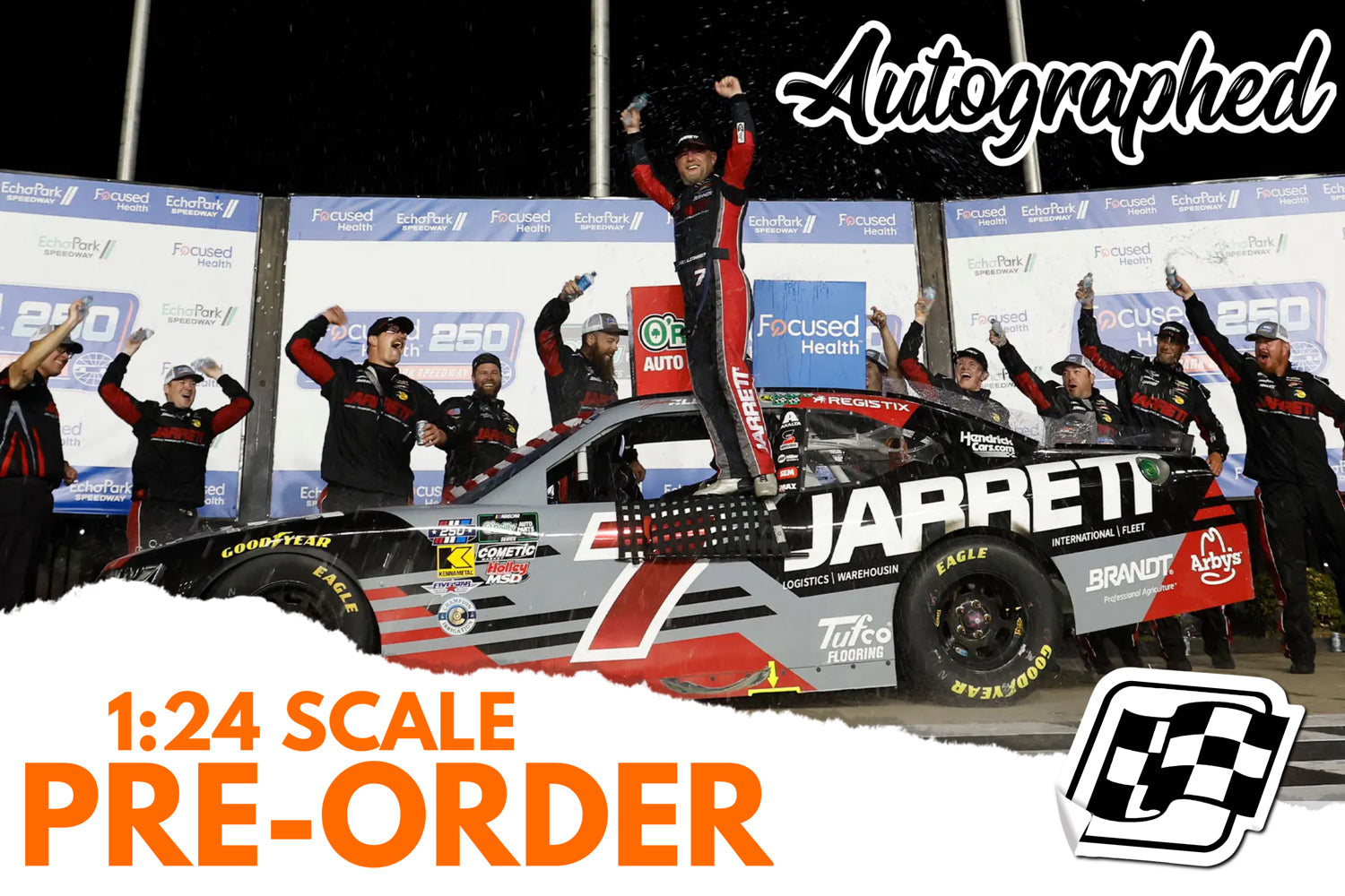2026 Justin Allgaier 1:24 Jarrett Atlanta Race Win AUTOGRAPHED Diecast