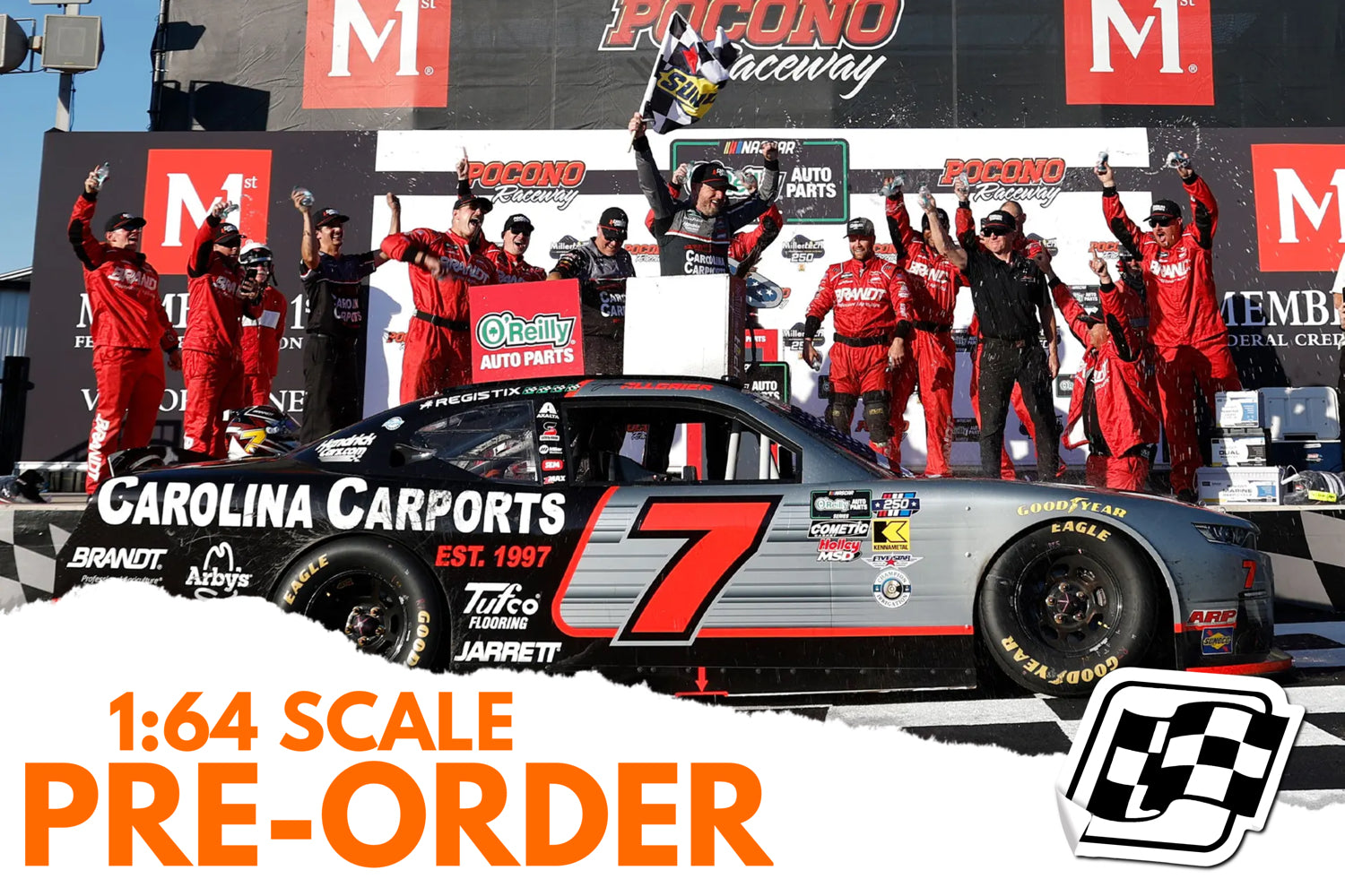 2026 Justin Allgaier 1:64 Carolina Carports Pocono Race Win Diecast