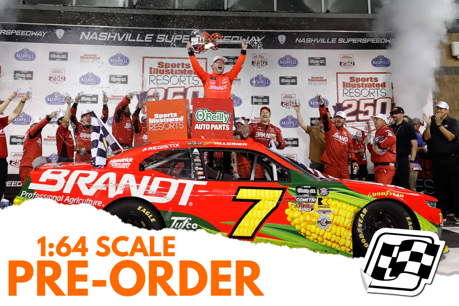 2026 Justin Allgaier 1:64 Brandt Nashville Race Win Diecast
