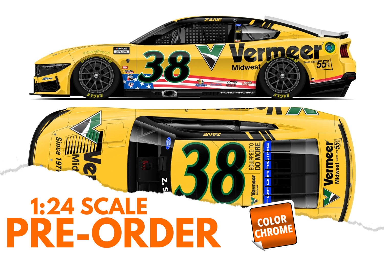 2026 Zane Smith 1:24 Vermeer Midwest COLOR CHROME NASCAR Diecast