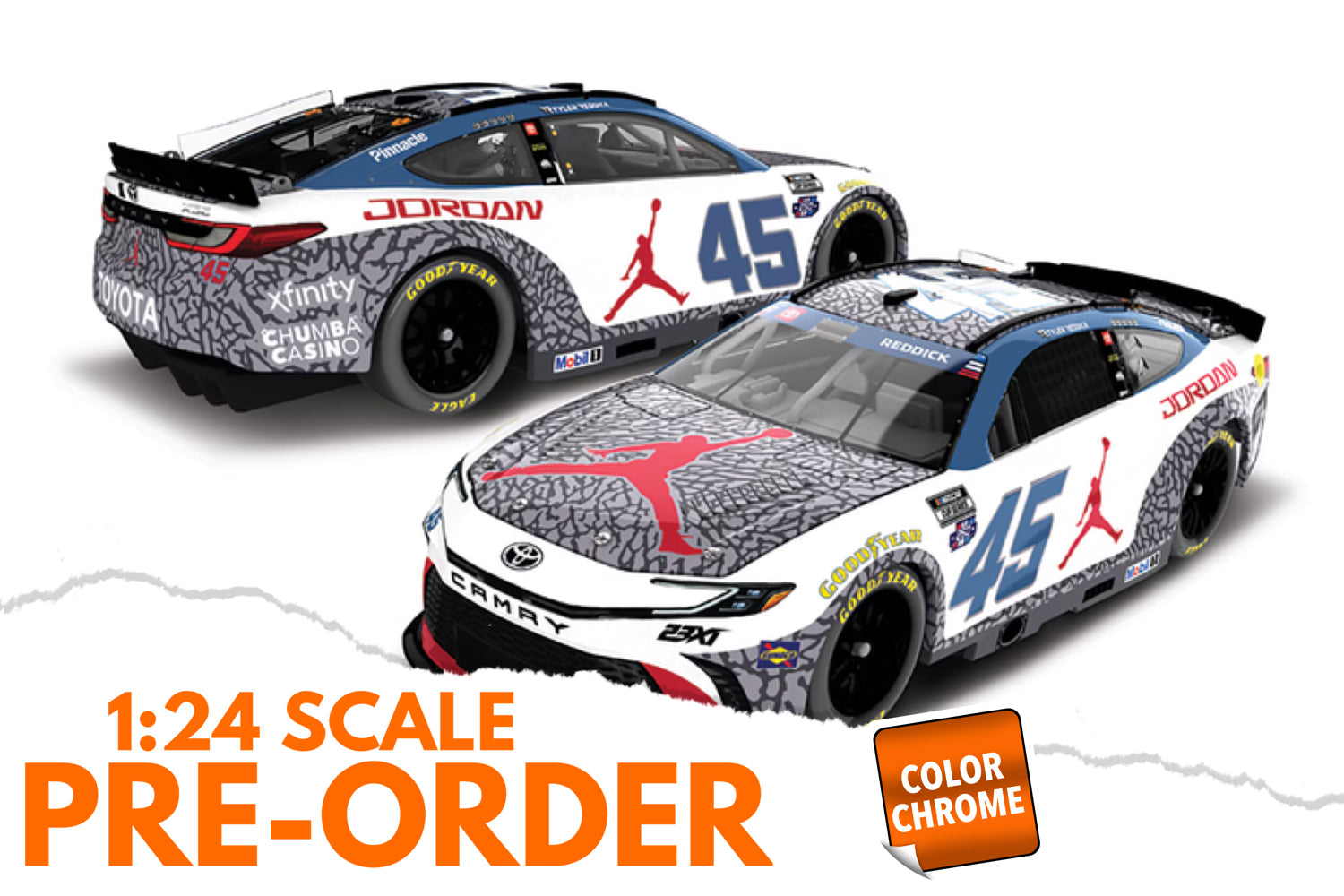 2026 Tyler Reddick 1:24 Jordan Brand Chicago COLOR CHROME NASCAR Diecast