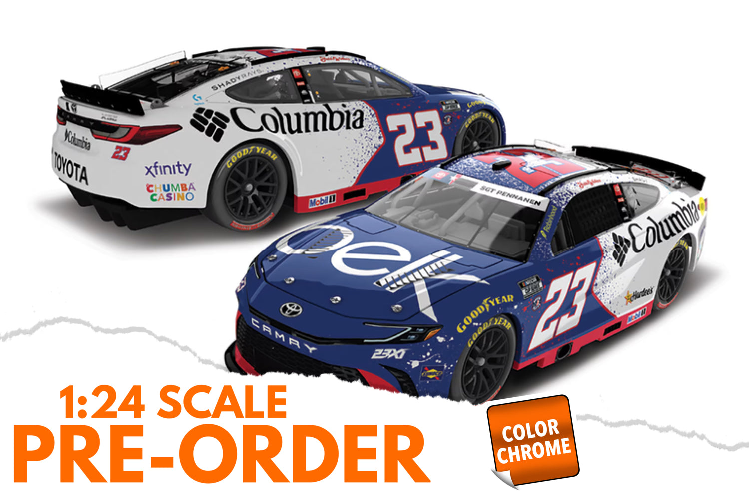 2026 Bubba Wallace 1:24 Columbia Belk Patriotic COLOR CHROME NASCAR Diecast