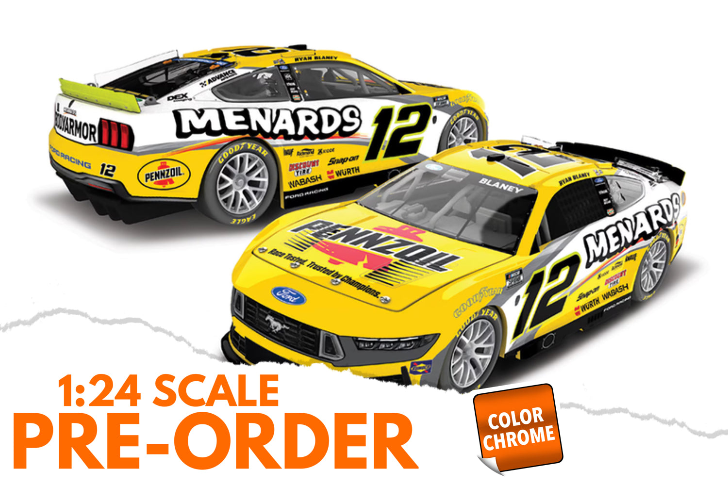 2026 Ryan Blaney 1:24 Menards / Pennzoil COLOR CHROME Diecast