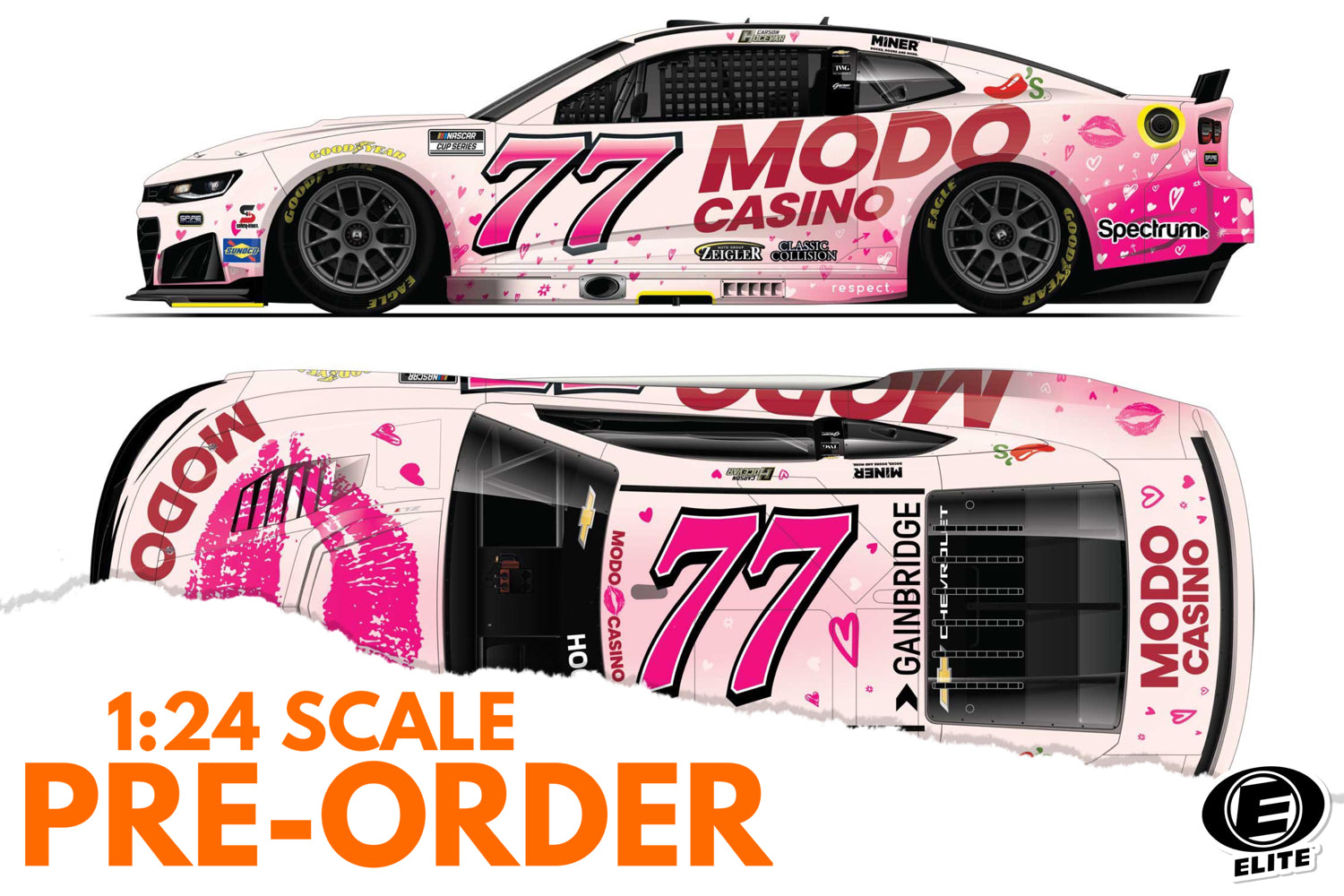 2026 Carson Hocevar 1:24 Modo Casino ELITE NASCAR Diecast