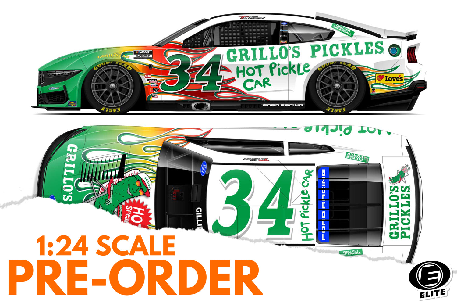 2026 Todd Gilliland 1:24 Grillo's Pickles Hot Spears ELITE Diecast