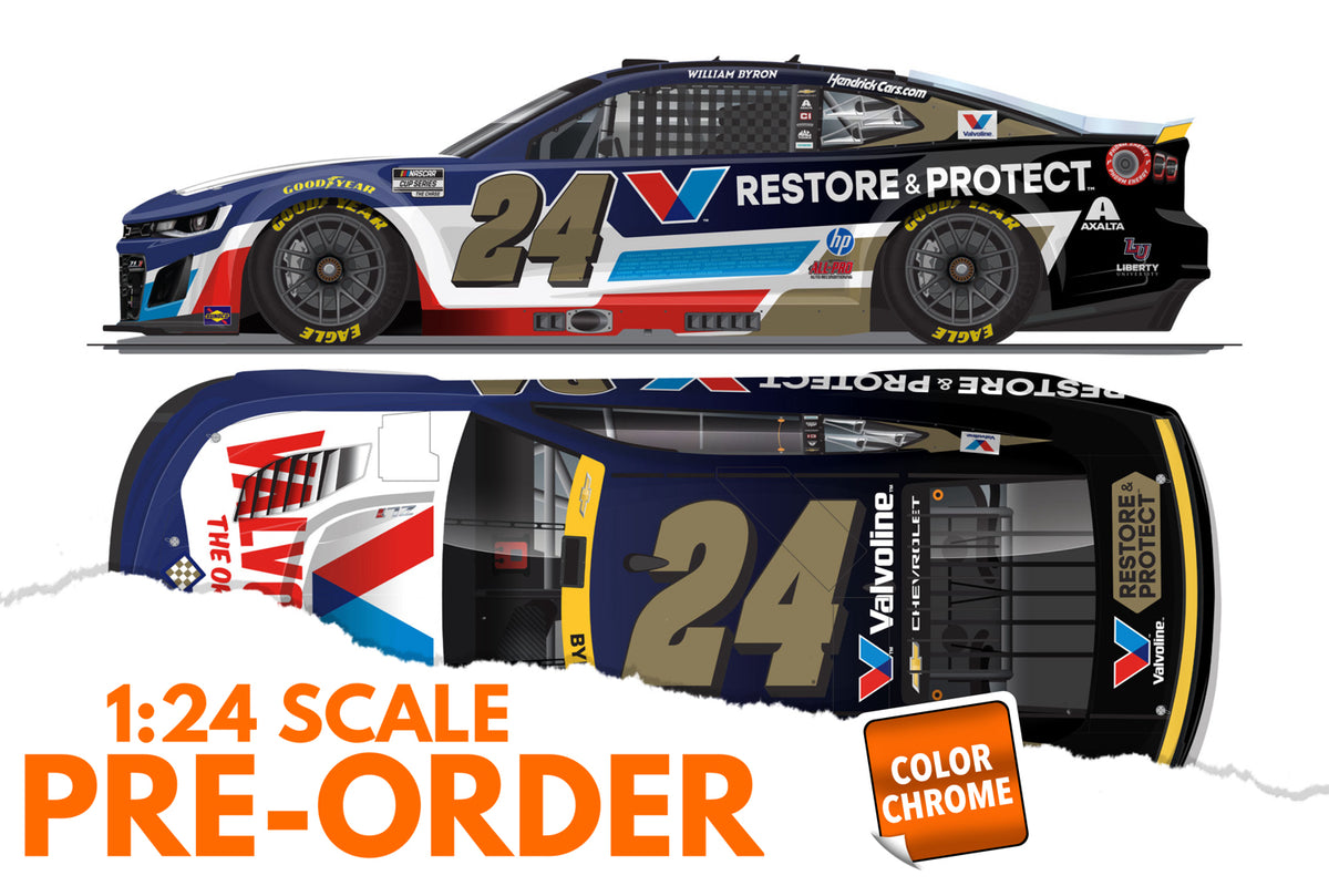 2026 William Byron 1:24 Valvoline Restore & Protect COLOR CHROME Diecast