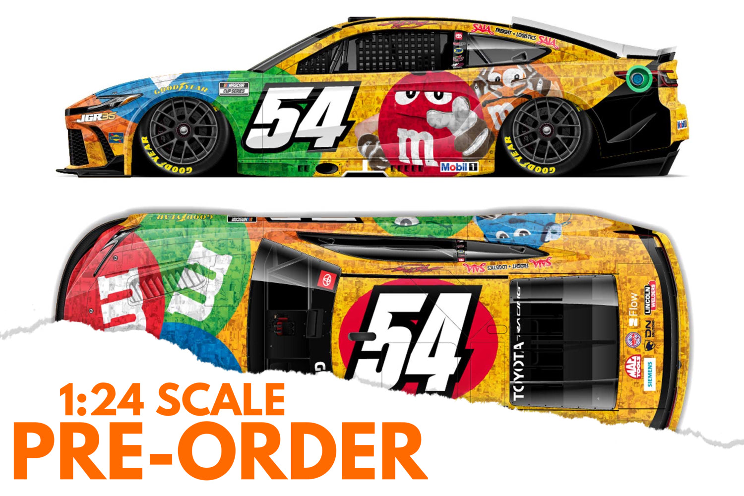 2026 Ty Gibbs 1:24 M&M's Kyle Busch Tribute NASCAR Diecast
