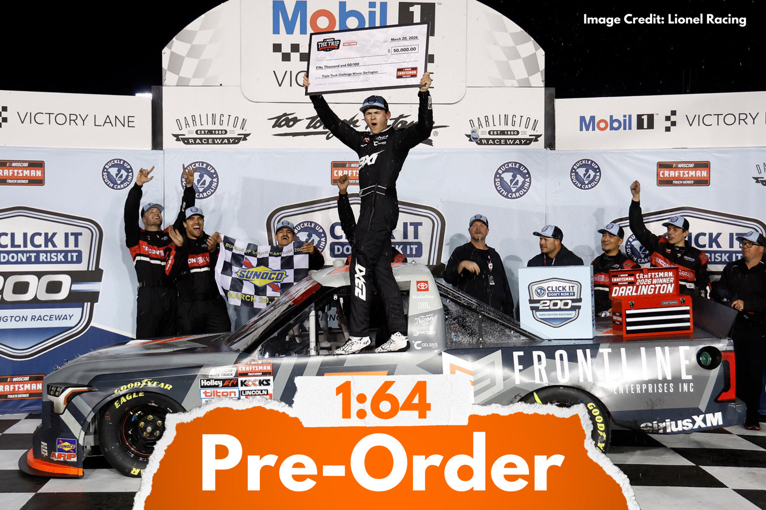 2026 Corey Heim 1:64 Frontline Darlington Race Win Diecast
