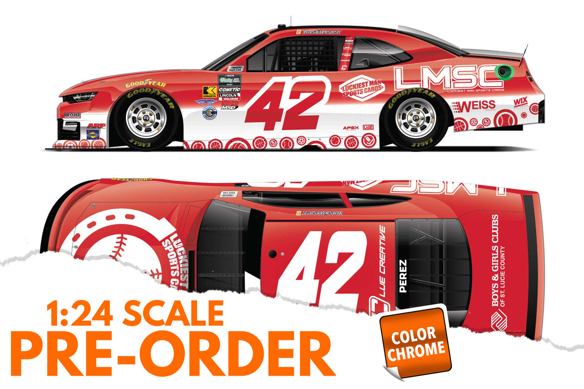 2026 Brad Perez 1:24 Luckiest Man Sports Cards COLOR CHROME NASCAR Diecast