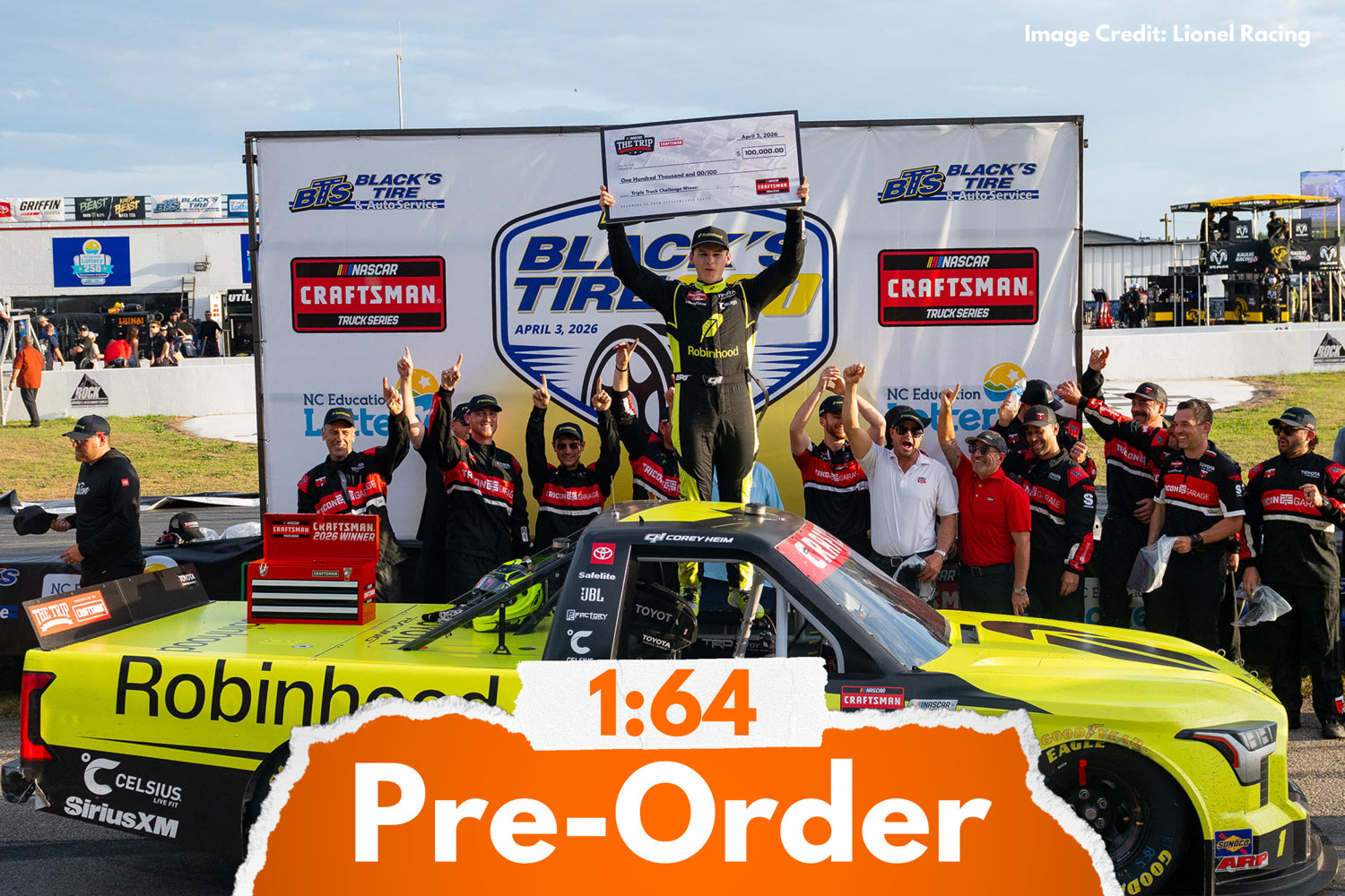 2026 Corey Heim 1:64 Robinhood Rockingham Race Win Diecast
