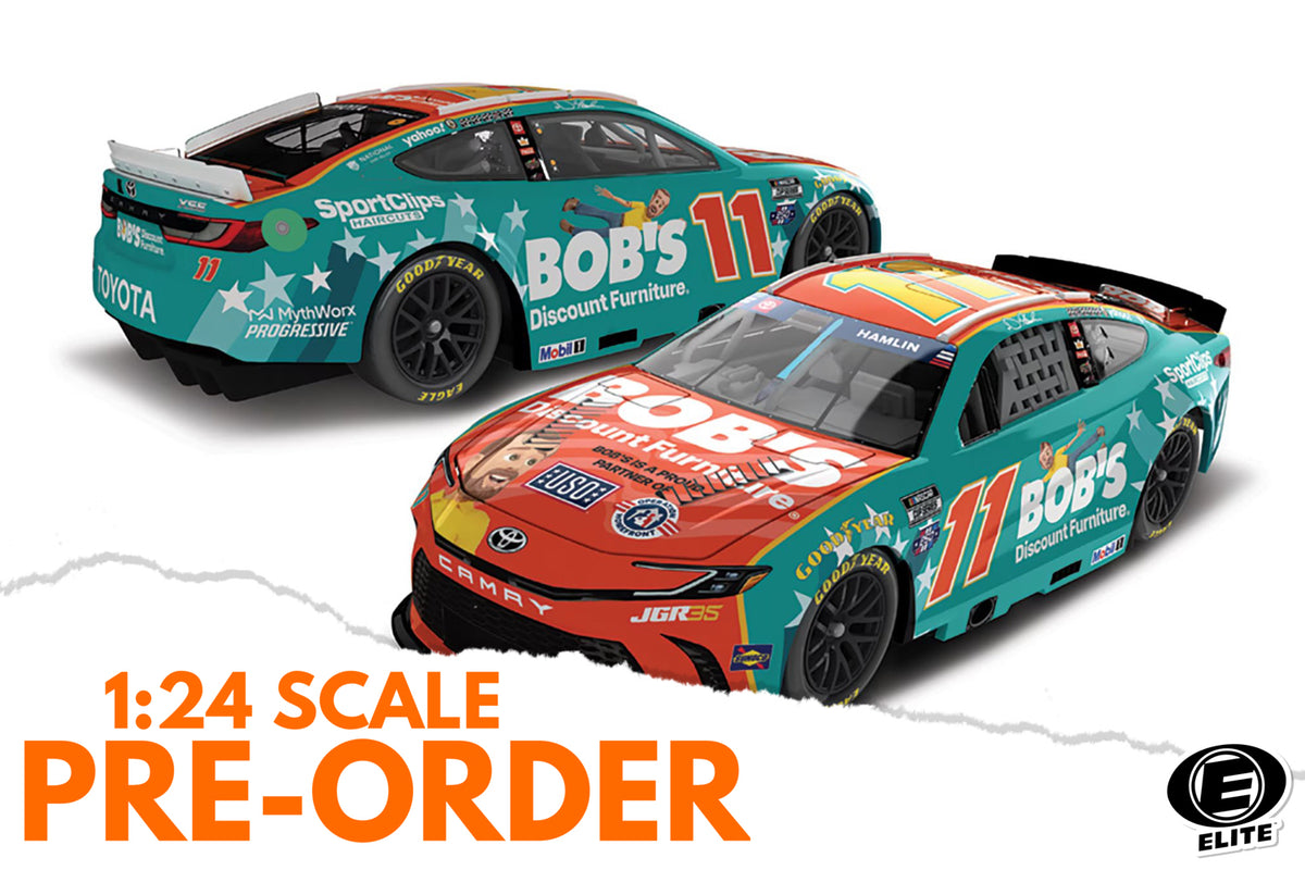 2026 Denny Hamlin 1:24 Bob's Discount Furniture Patriotic ELITE NASCAR Diecast