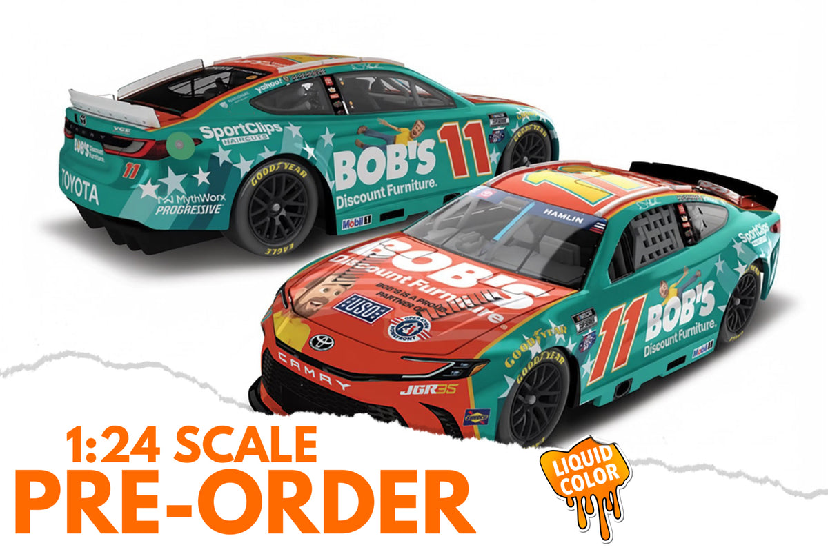 2026 Denny Hamlin 1:24 Bob's Discount Furniture Patriotic LIQUID COLOR NASCAR Diecast