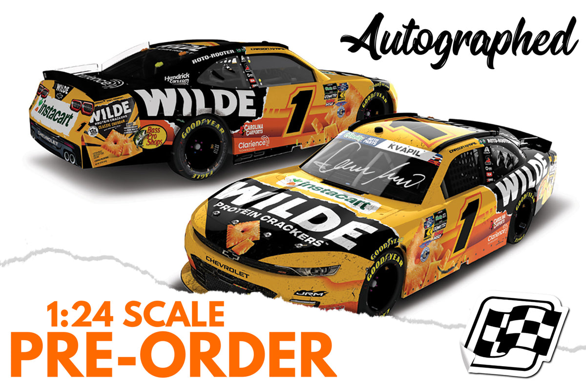 2026 Carson Kvapil 1:24 Wilde Protein Crackers Indianapolis Race Win AUTOGRAPHED Diecast