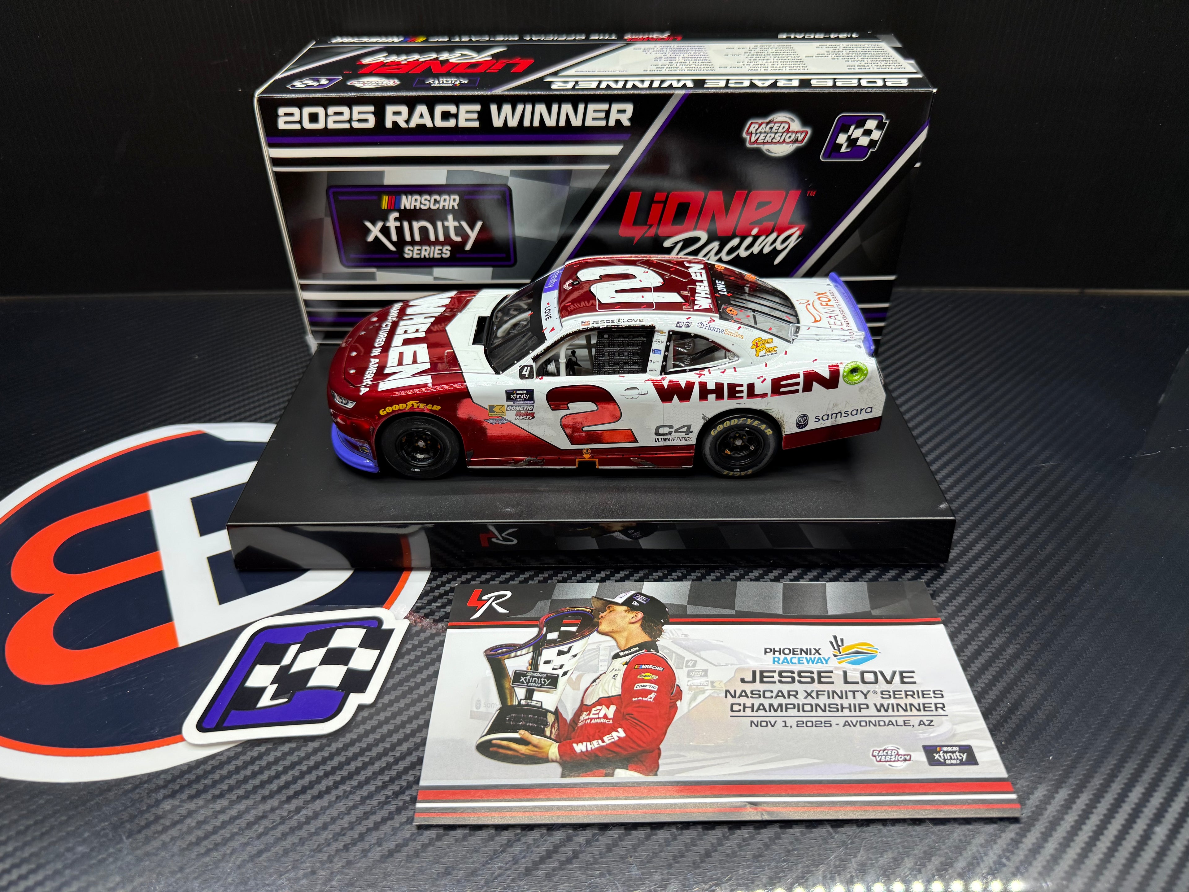 2025 Jesse Love 1:24 Whelen Phoenix Raced Version COLOR CHROME Diecast