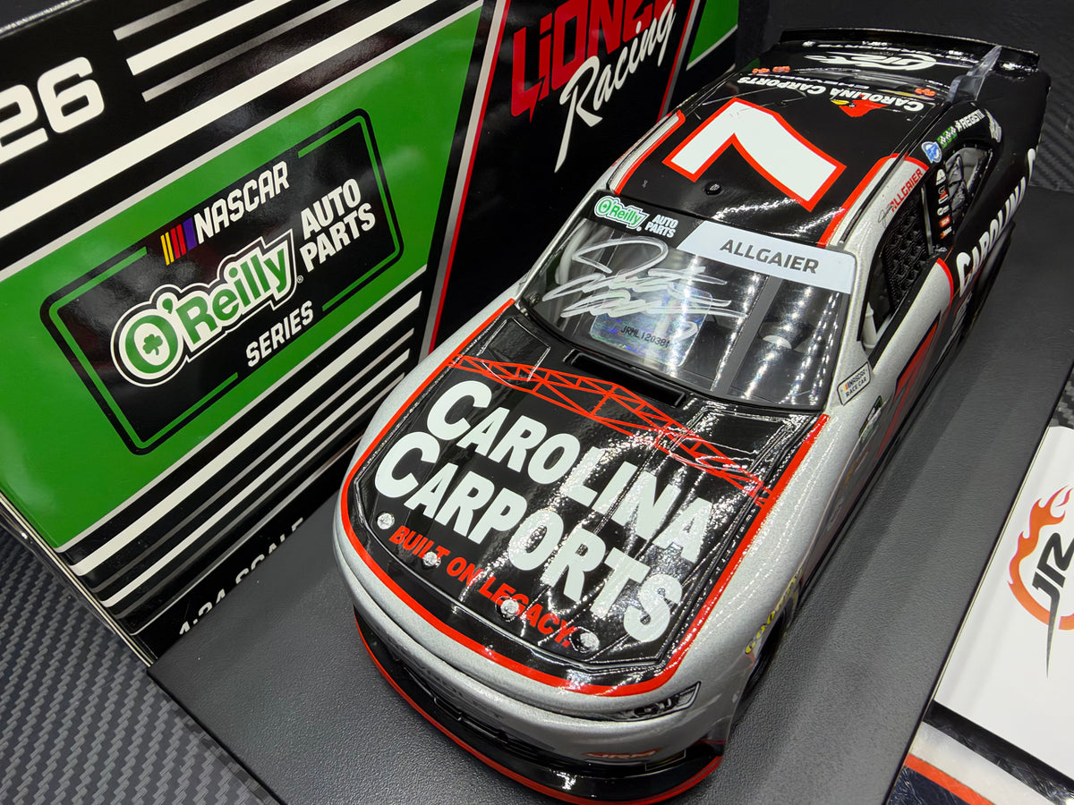 2026 Justin Allgaier 1:24 Carolina Carports AUTOGRAPHED NASCAR Diecast