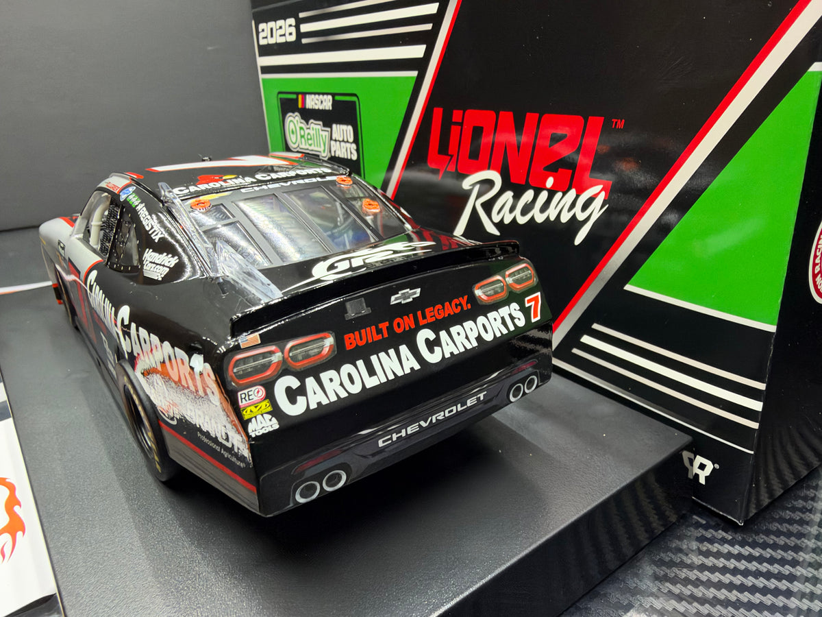 2026 Justin Allgaier 1:24 Carolina Carports AUTOGRAPHED NASCAR Diecast