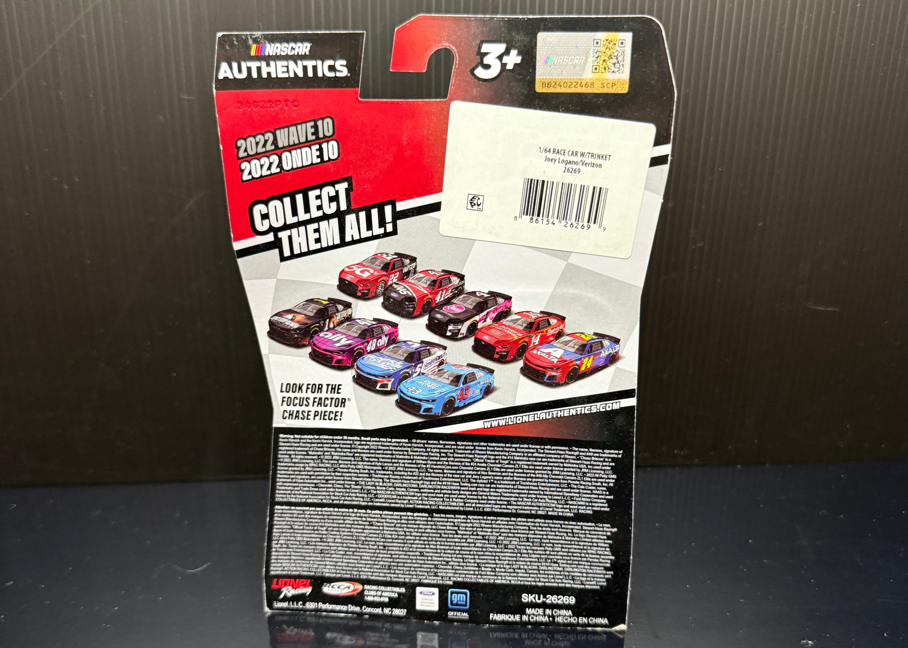 2022 Joey Logano 1:64 Verizon 5G Authentics Wave 10 NASCAR Diecast