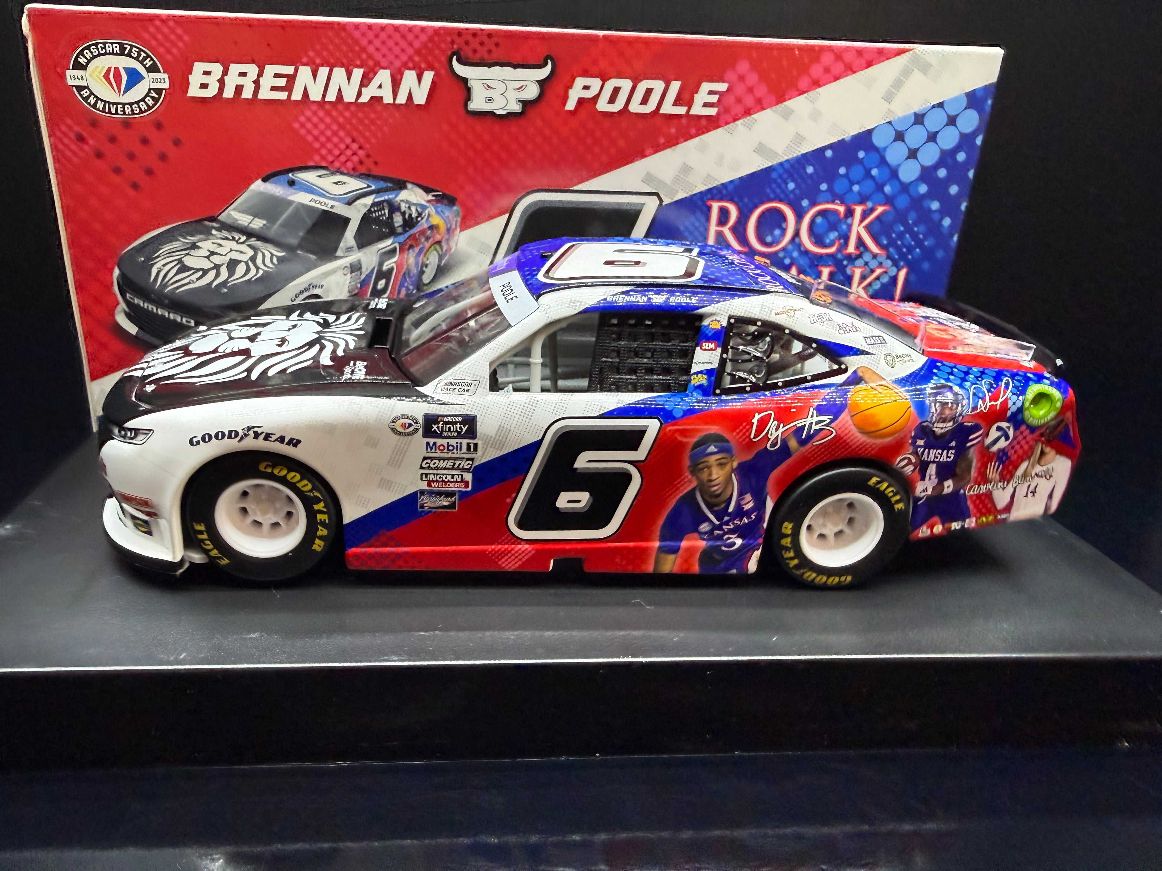 2023 Brennan Poole 1:24 Rock Chalk Kansas Jayhawks BeOne Sports Diecast