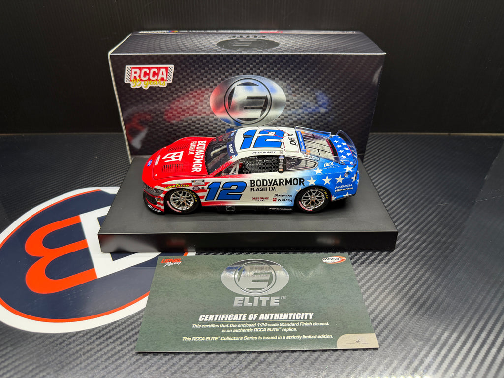 2026 Ryan Blaney 1:24 BodyArmor Patriotic Red White and Blue ELITE Diecast