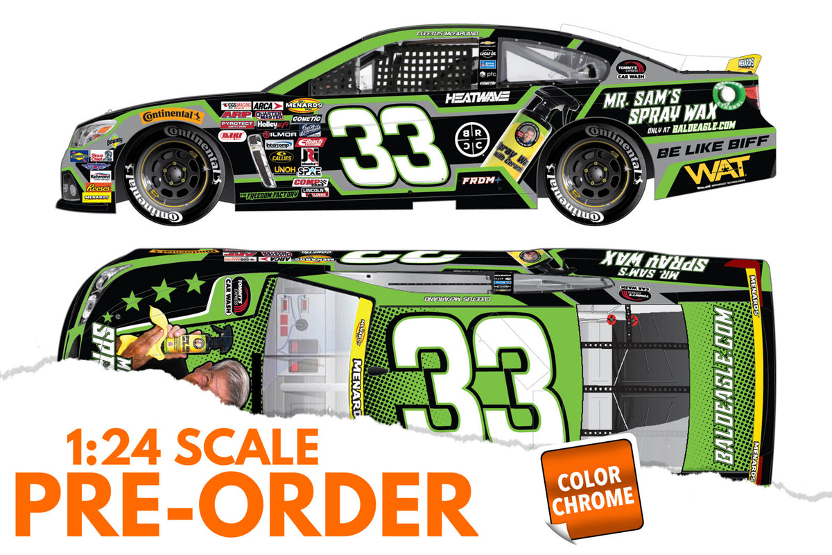 2027 Cleetus McFarland 1:24 Mr. Sam's Spray Wax COLOR CHROME Diecast